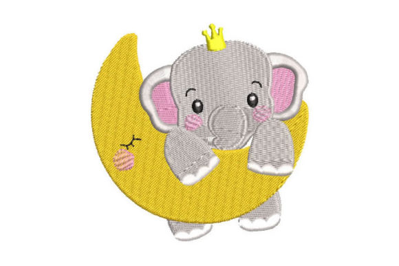 Baby Elephant and Moon Embroidery Design Review