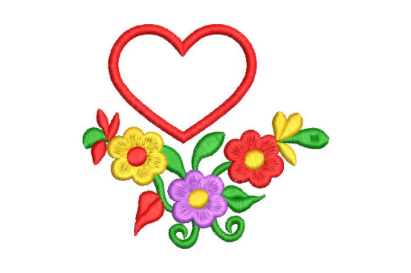 Colorful Flowers with Heart