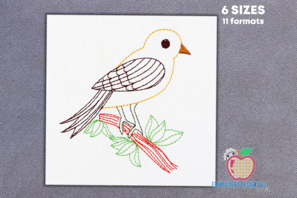 Finch Bird on Tree Branch