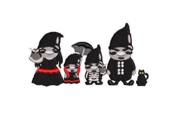 Gothic Gnome Family: A Charming Embroidery Design for Meaningful Gifts