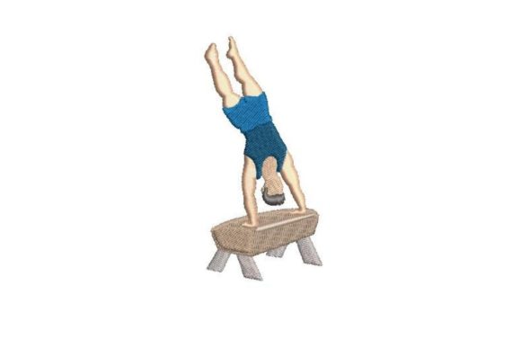 Male Gymnast Doing Vault