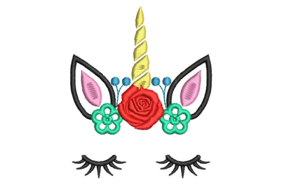 Unicorn Face with Rose