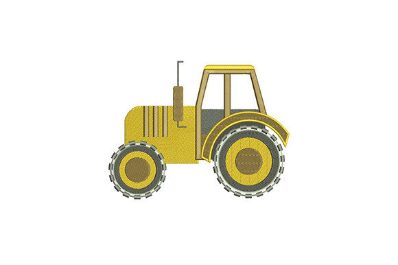 Yellow Tractor: A Charming Embroidery Design for Heartfelt Gifts